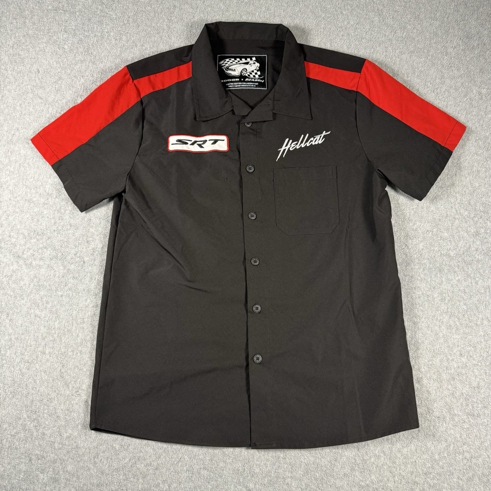 Dodge x Reason SRT Hellcat Raise Hell Mechanic Shirt Mens Size S